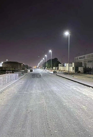 Luz de calle solar LED de 10m Pole Dual 100W en Omán